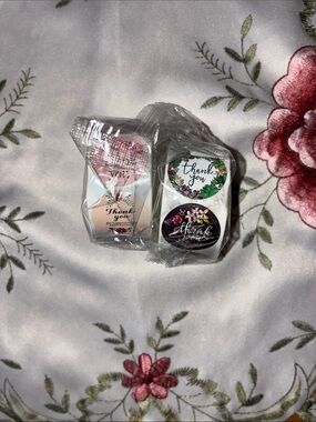 1 Thank You Floral Sticker Rolls - Assorted Pink & Green Designs